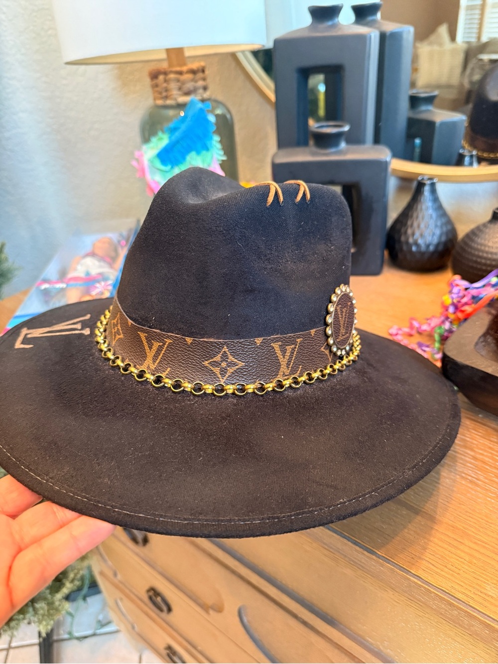 LV rustic suede like hat - Picture 3 of 4